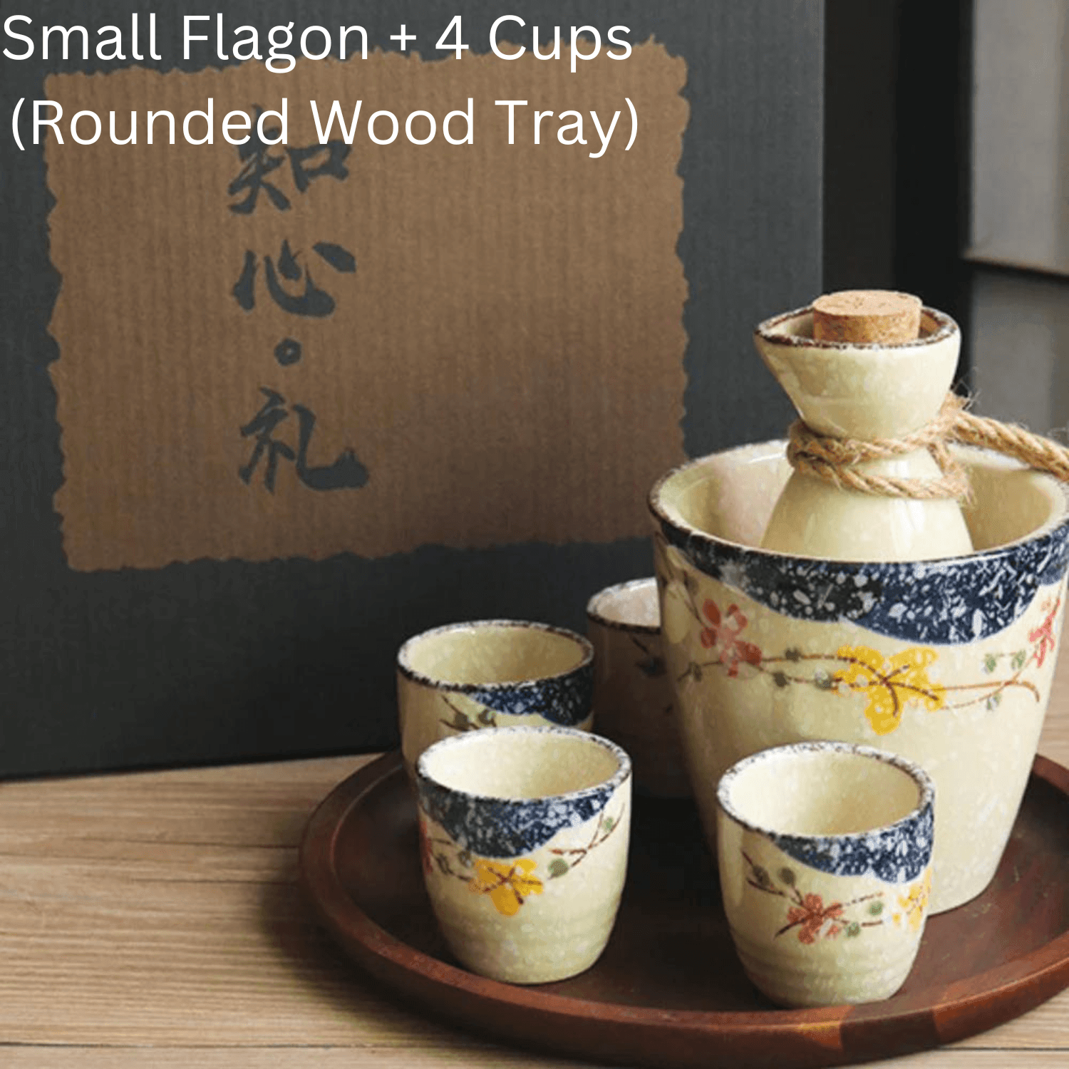 Japanese Sakura Sake Ceramic Flagon Sets