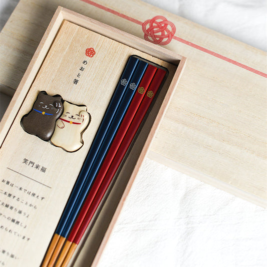 Japanese Handcrafted Pets Wooden Chopsticks Wedding Gift Sets GoGlassCup