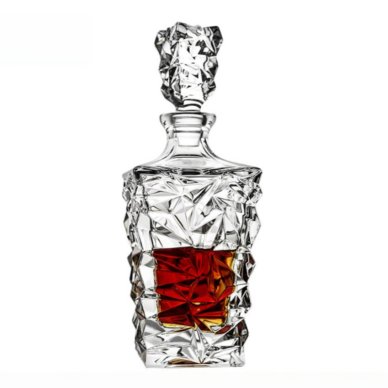 BOHEMIA GLACIER Crystal Whisky Decanter Set