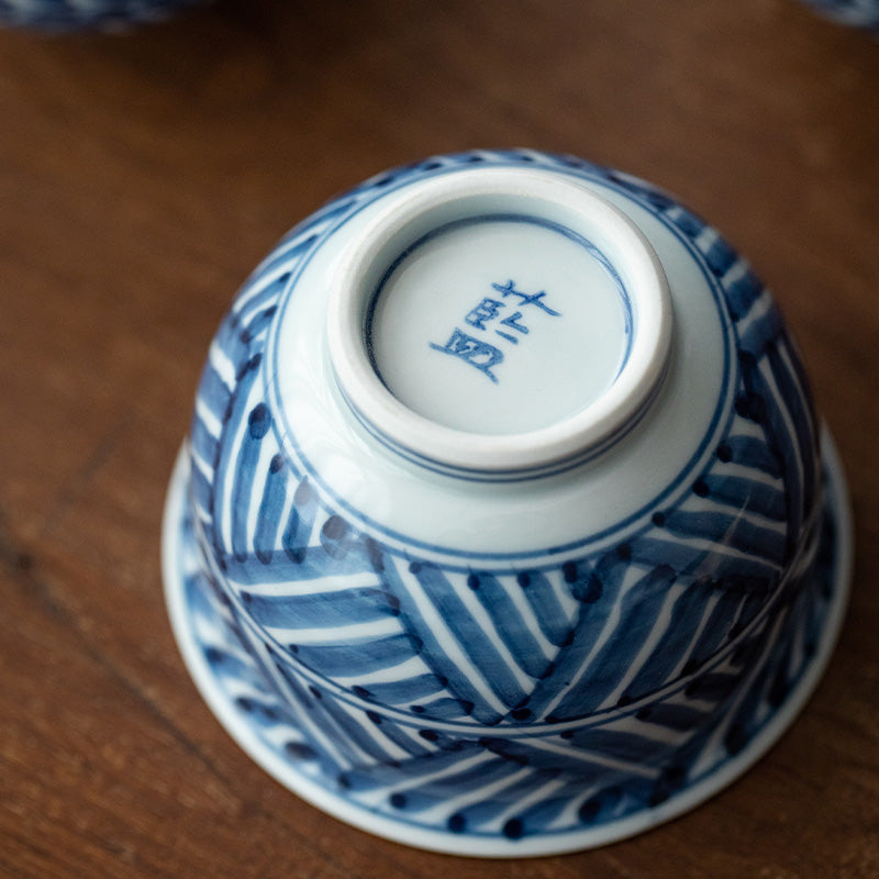 Hasami Ware Handcrafted Ruriei no Tori Tea Cup Set of Five