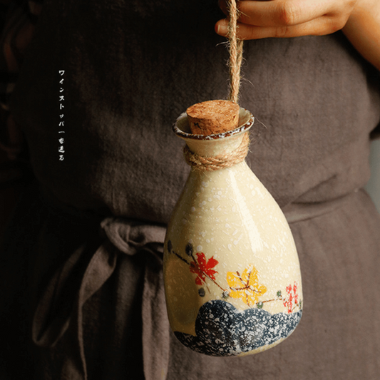Japanese Sakura Sake Ceramic Flagon Sets