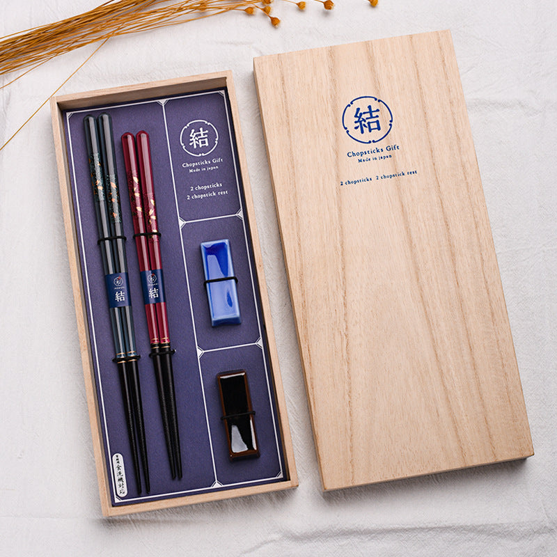 Japanese Handcrafted Ayaka Wooden Chopsticks Wedding Gift Set
