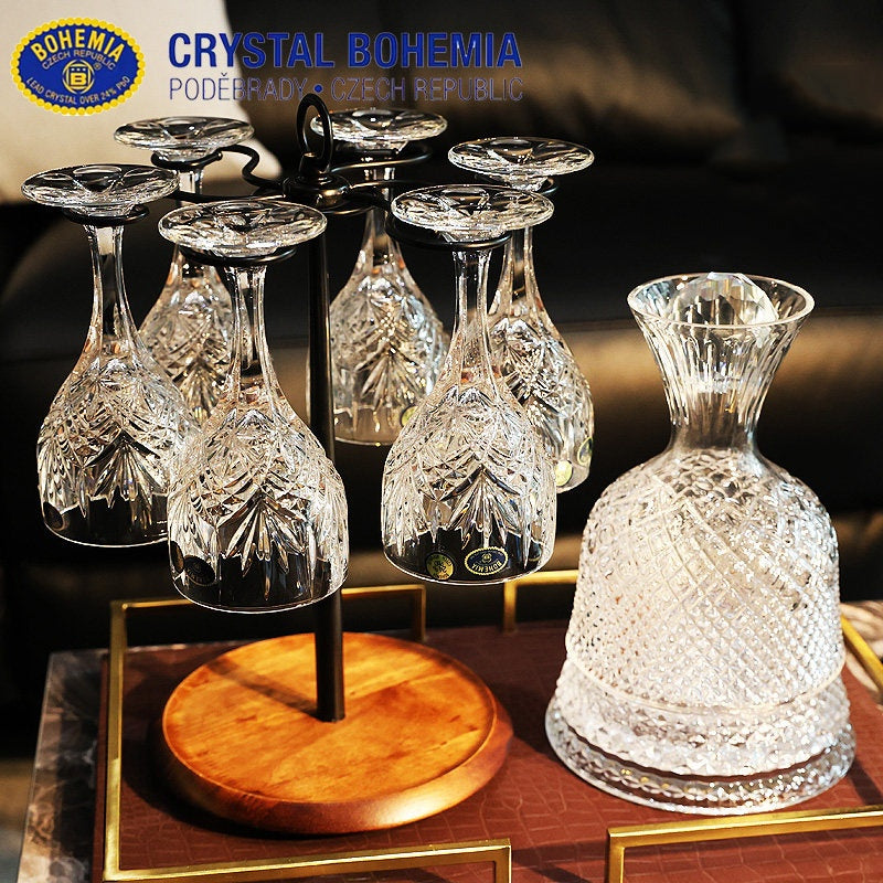 Bohemia Hand-engraved Wine Glasses Decanter Gift Set