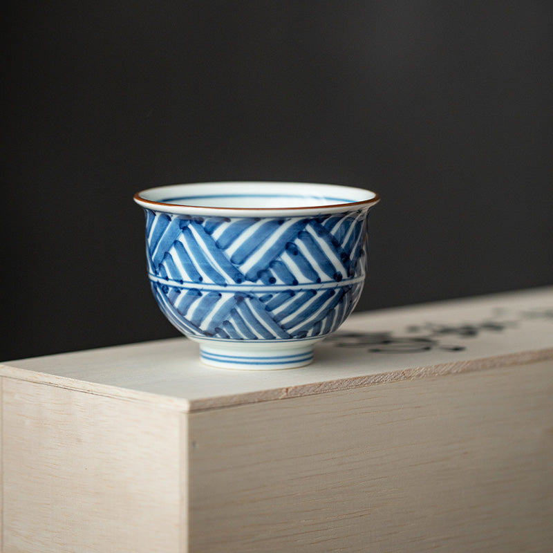 Hasami Ware Handcrafted Ruriei no Tori Tea Cup Set of Five