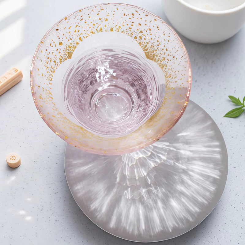 Toyo Sasaki Handcrafted Kinka & Sakura Fuji Glass Set