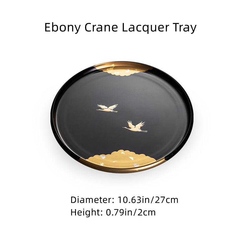 Yamanaka Shikki Circular Cranes Resin Tray