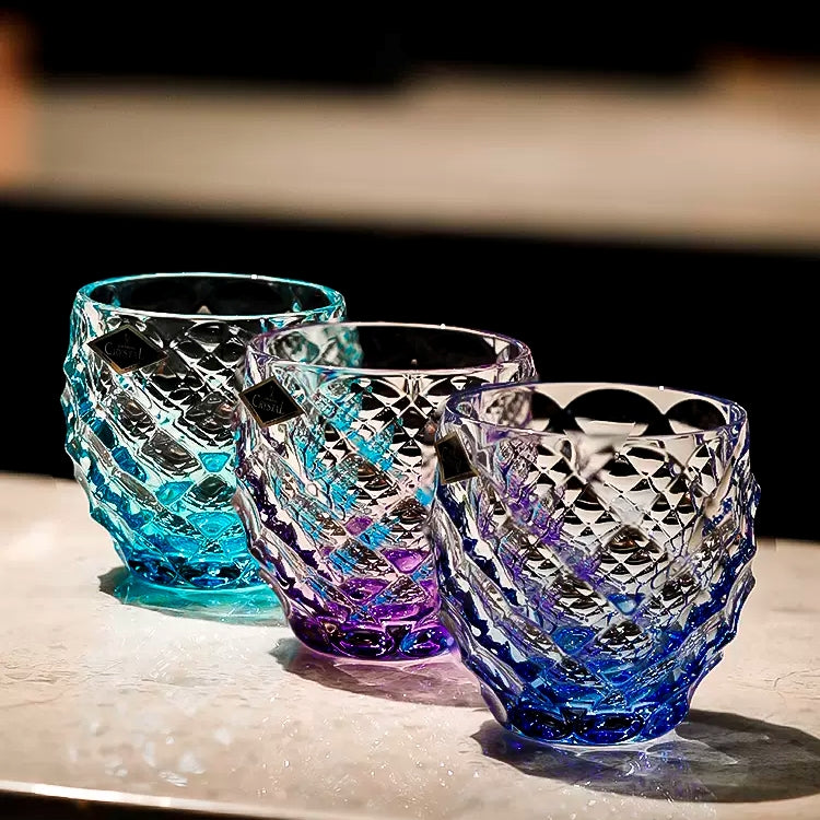 Bohemia Crystal Chroma Whisky Glasses with Stand Set