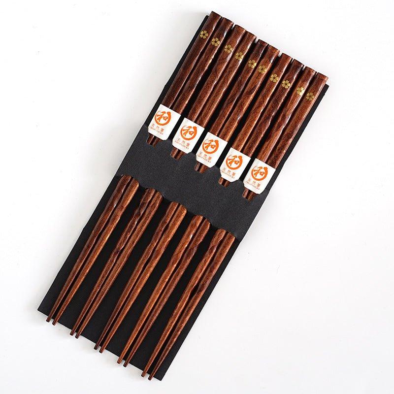 GoGlassCup Japanese Golden Sakura Wooden Chopstick Set Goglasscup