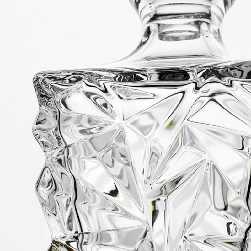 BOHEMIA GLACIER Crystal Whisky Decanter Set