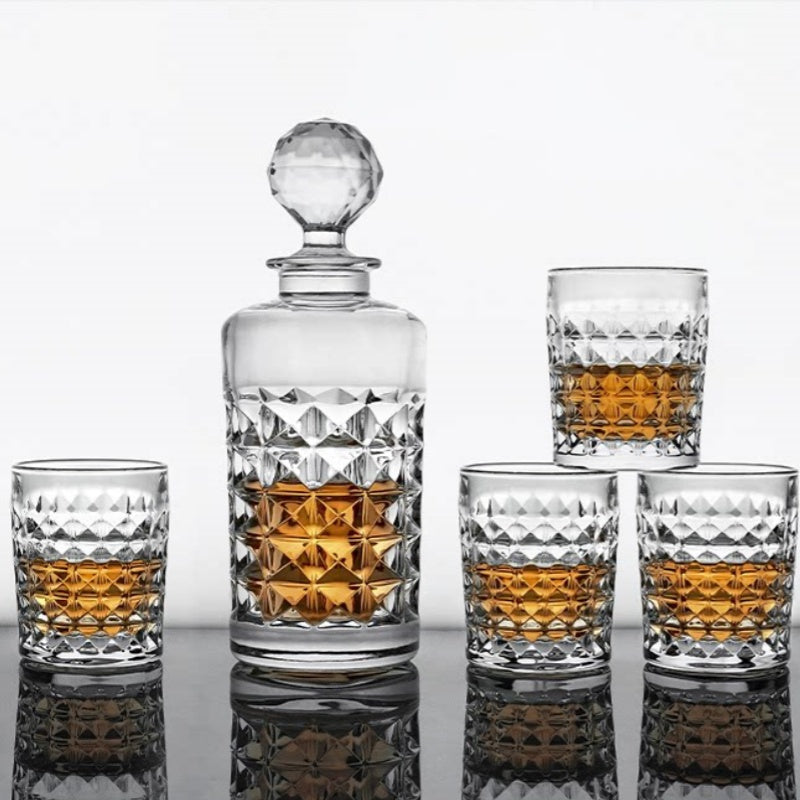 BOHEMIA DIAMOND Crystal Whisky Decanter Set