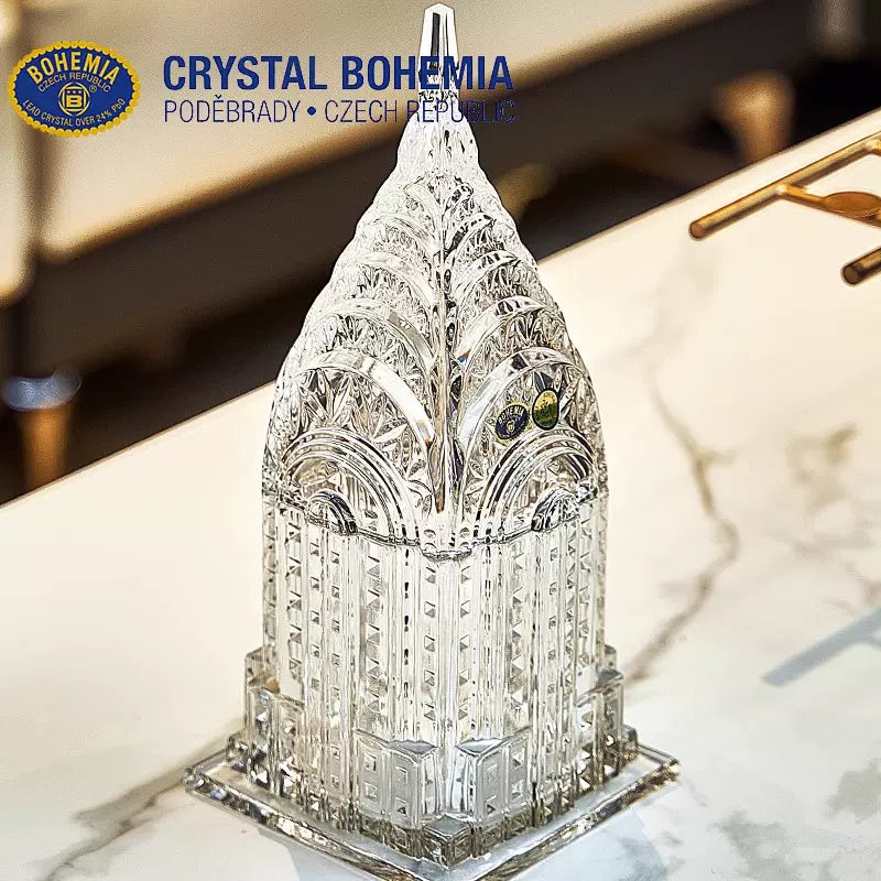 Bohemia Gold Trimmed Crystal Castle Keepsake Box
