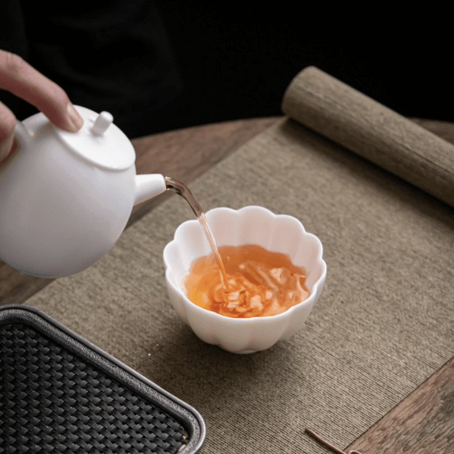 Handcrafted Ceramic Tea Cup With Embedded Ceramic Rose