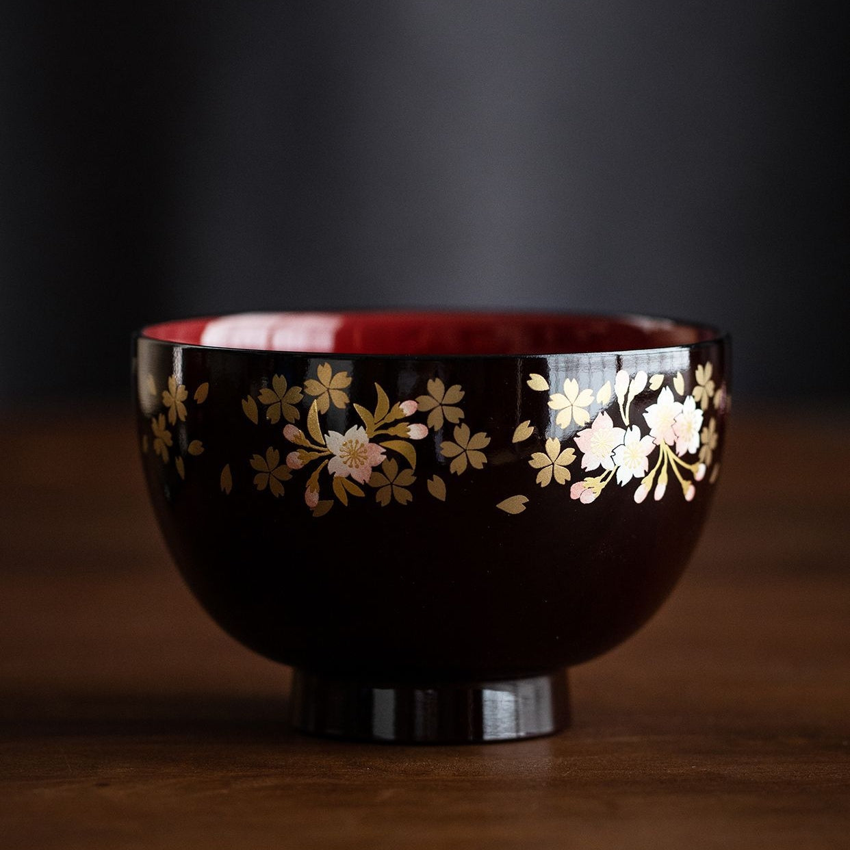 Yamanaka Shikki Sakura Couple Bowls with Chopsticks Set