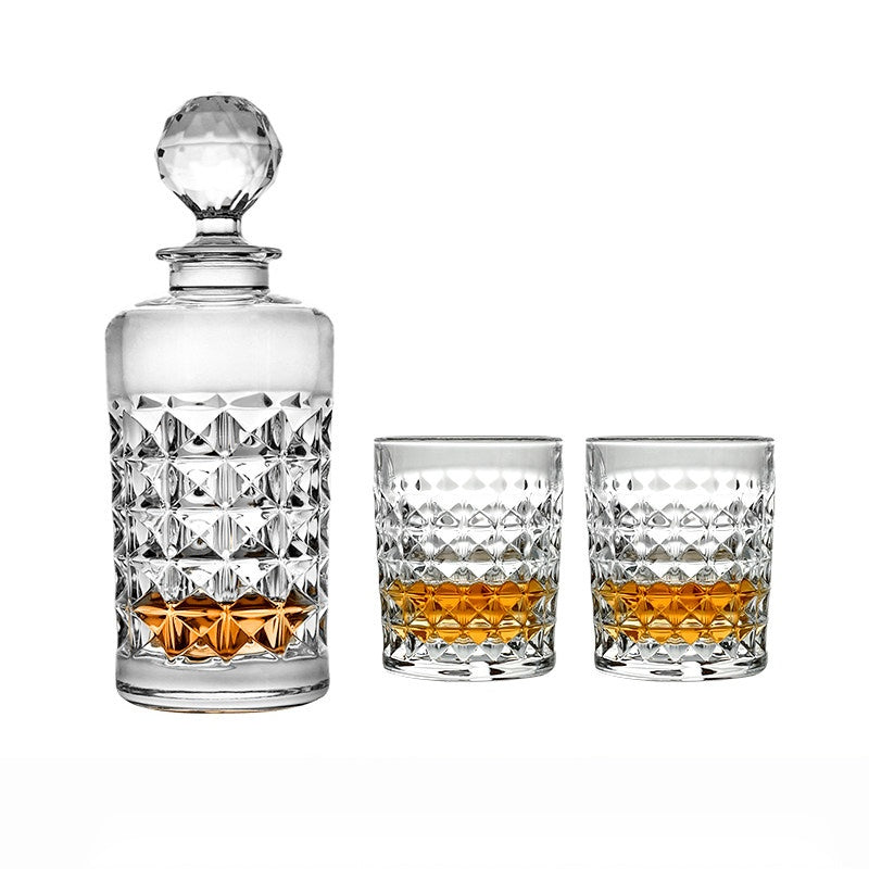 BOHEMIA DIAMOND Crystal Whisky Decanter Set