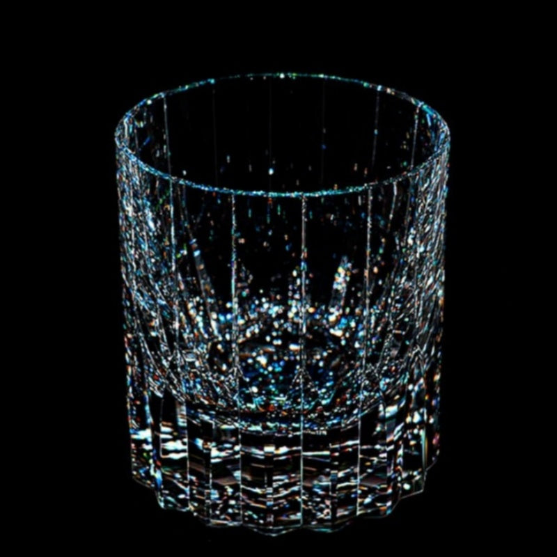 Edo Kiriko Handcrafted Crystal Royale Iridescent Whisky Glass with Wooden Box
