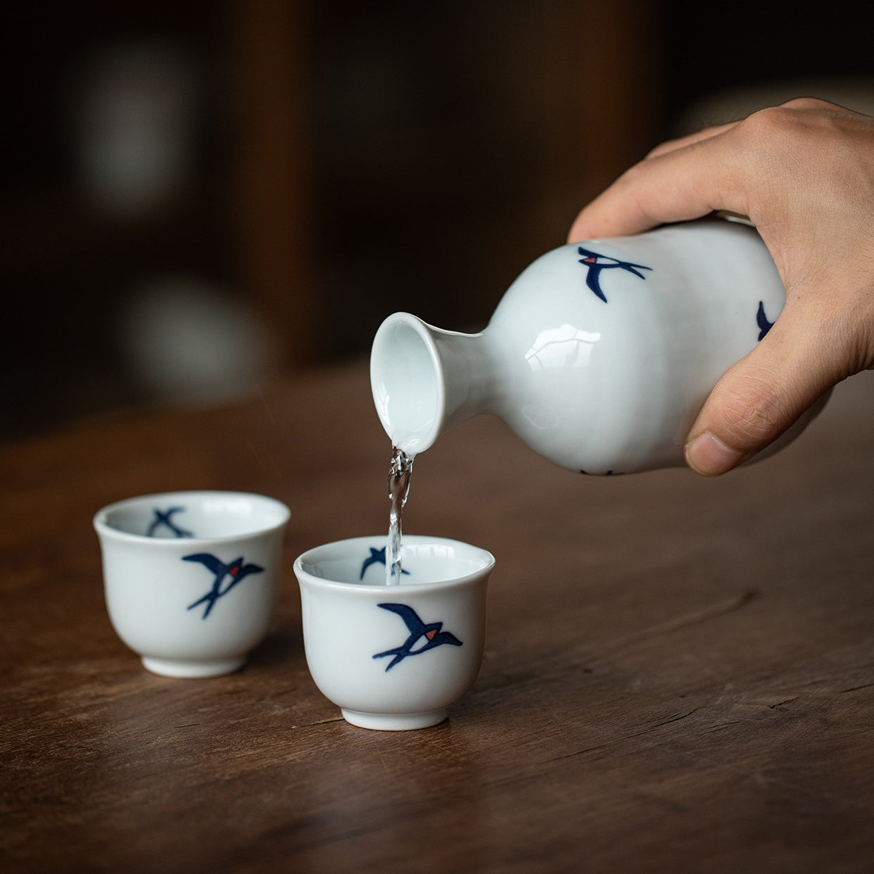 MINO WARE Tsubame Sake Set