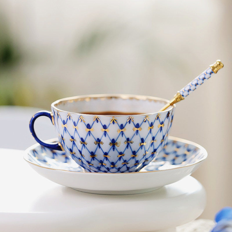 LOMONOSOV Cobalt Blue Handcrafted Porcelain Tea Set