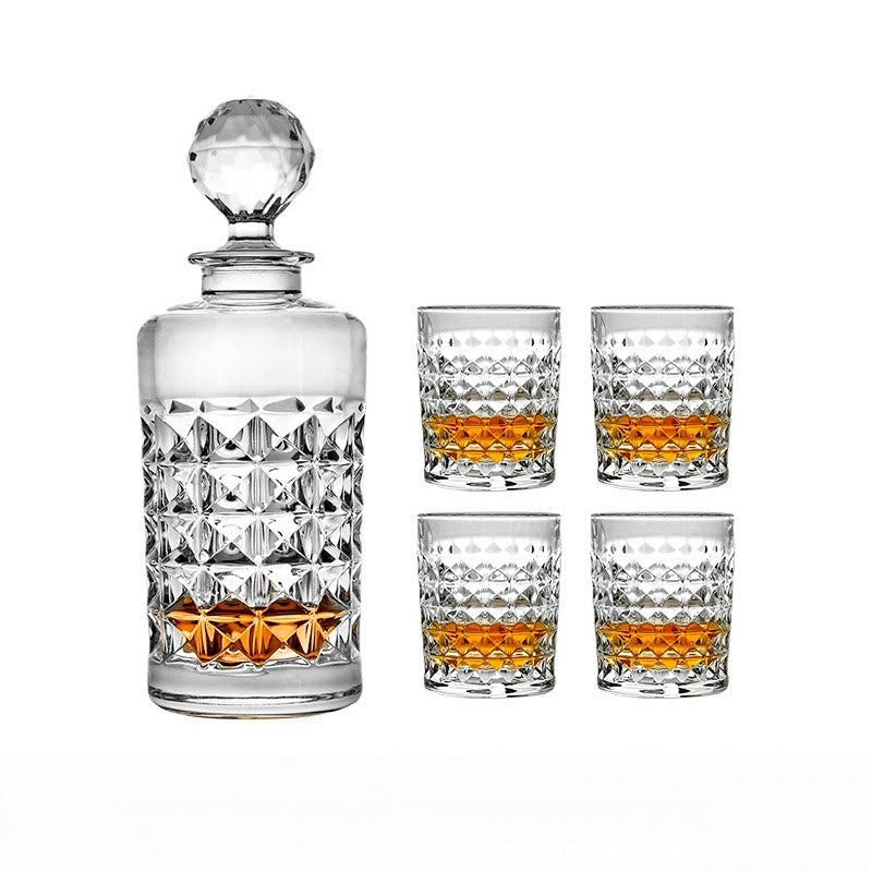 BOHEMIA DIAMOND Crystal Whisky Decanter Set