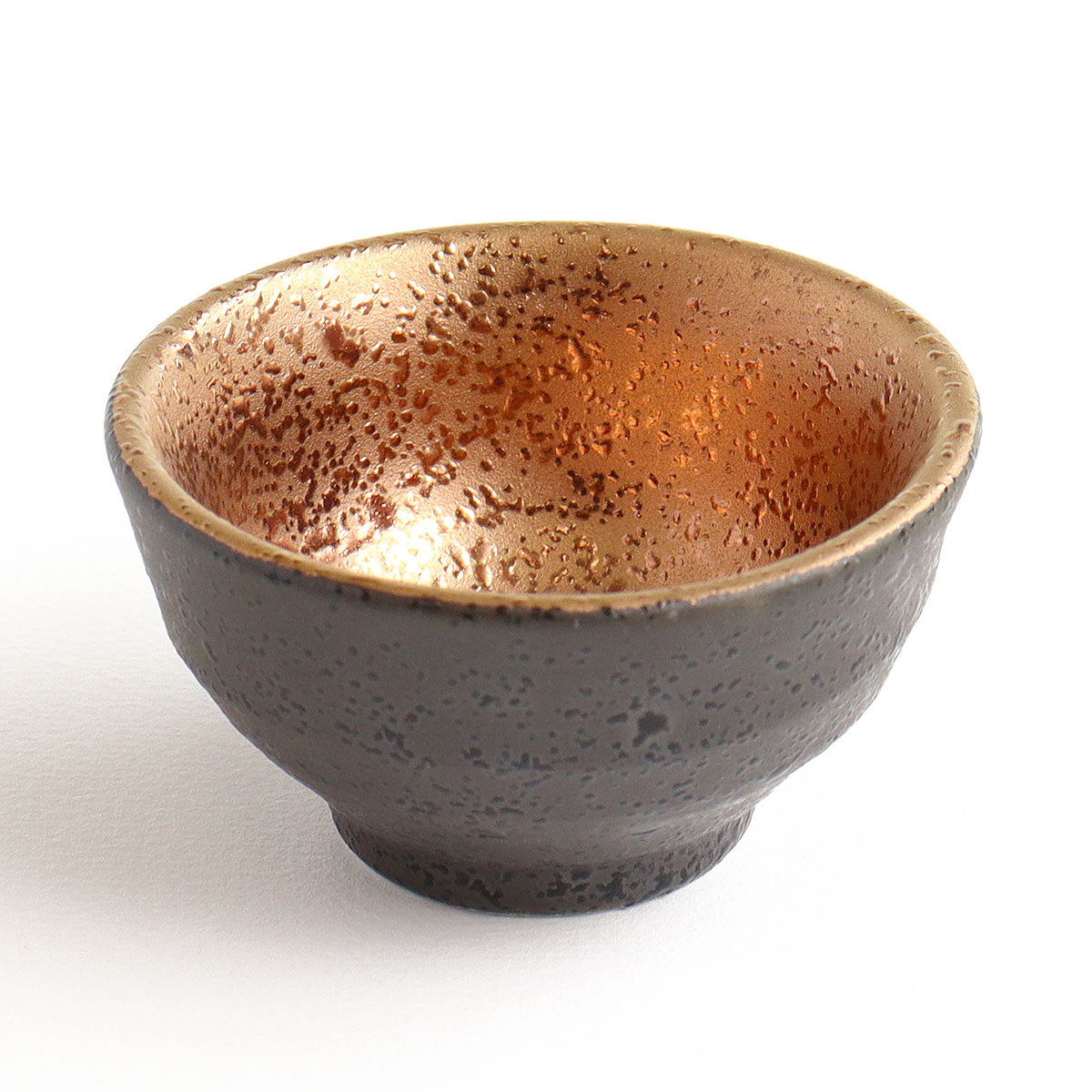 Jinpo Handcrafted Kinsai Gold Ochoko Sake Set with Wooden Box