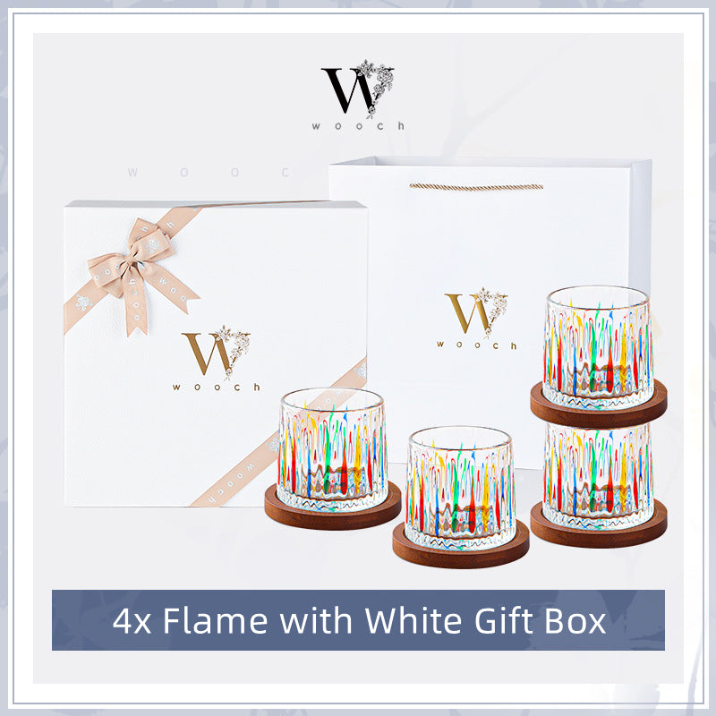 WOOCH Rotating Multi Color Stained Whisky Glass With Gift Box
