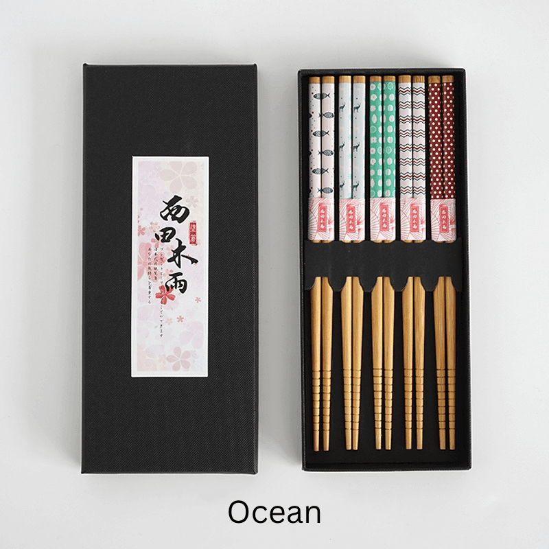 GoGlassCup Mutli-Themed Japanese Bamboo Chopsticks Sets Goglasscup