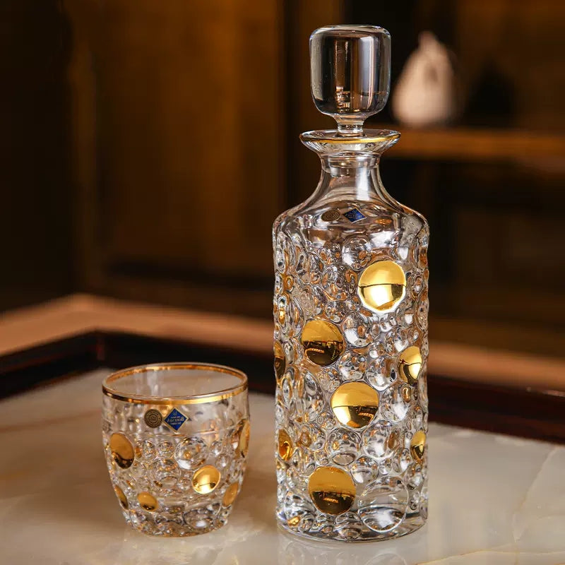 Bohemia Lisboa Eleganza Crystal Whisky Decanter Set