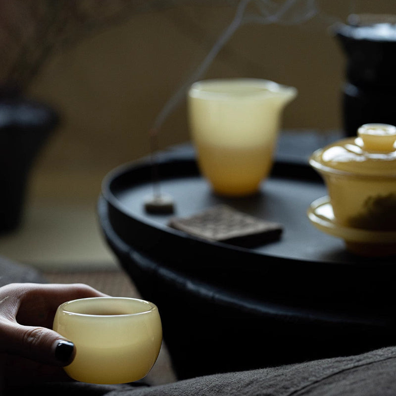 GoGlassCup Vintage Amber Colored Tea Set - Goglasscup