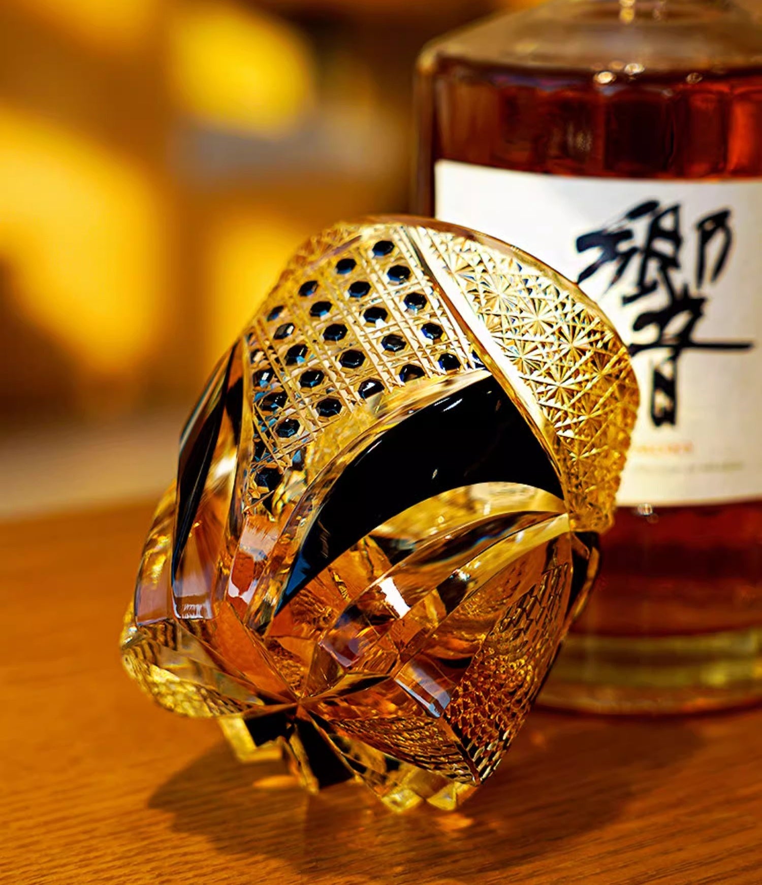 GOGLASSCUP Golden Samurai Edo Kiriko Glass (New version) - Goglasscup