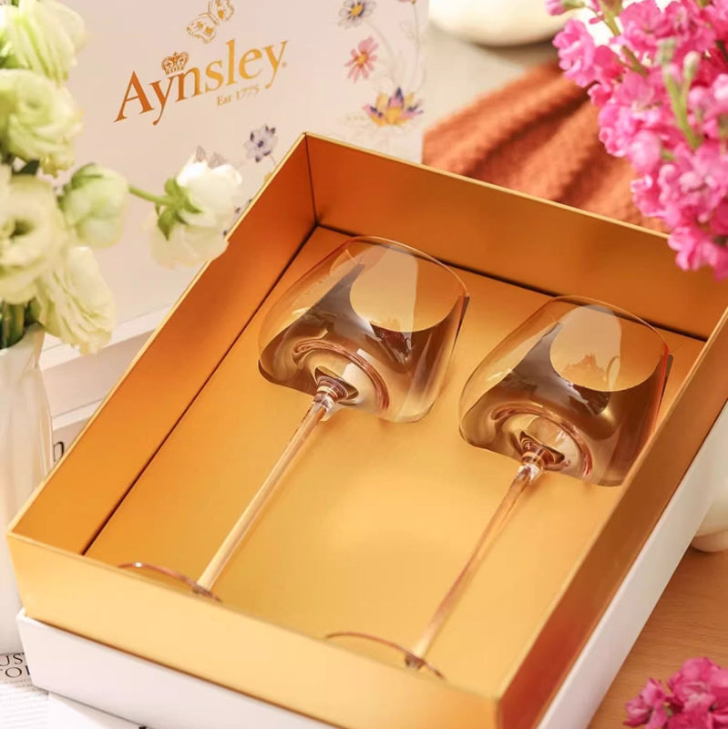 Aynsley Lady Pink Champagne Glasses - Goglasscup