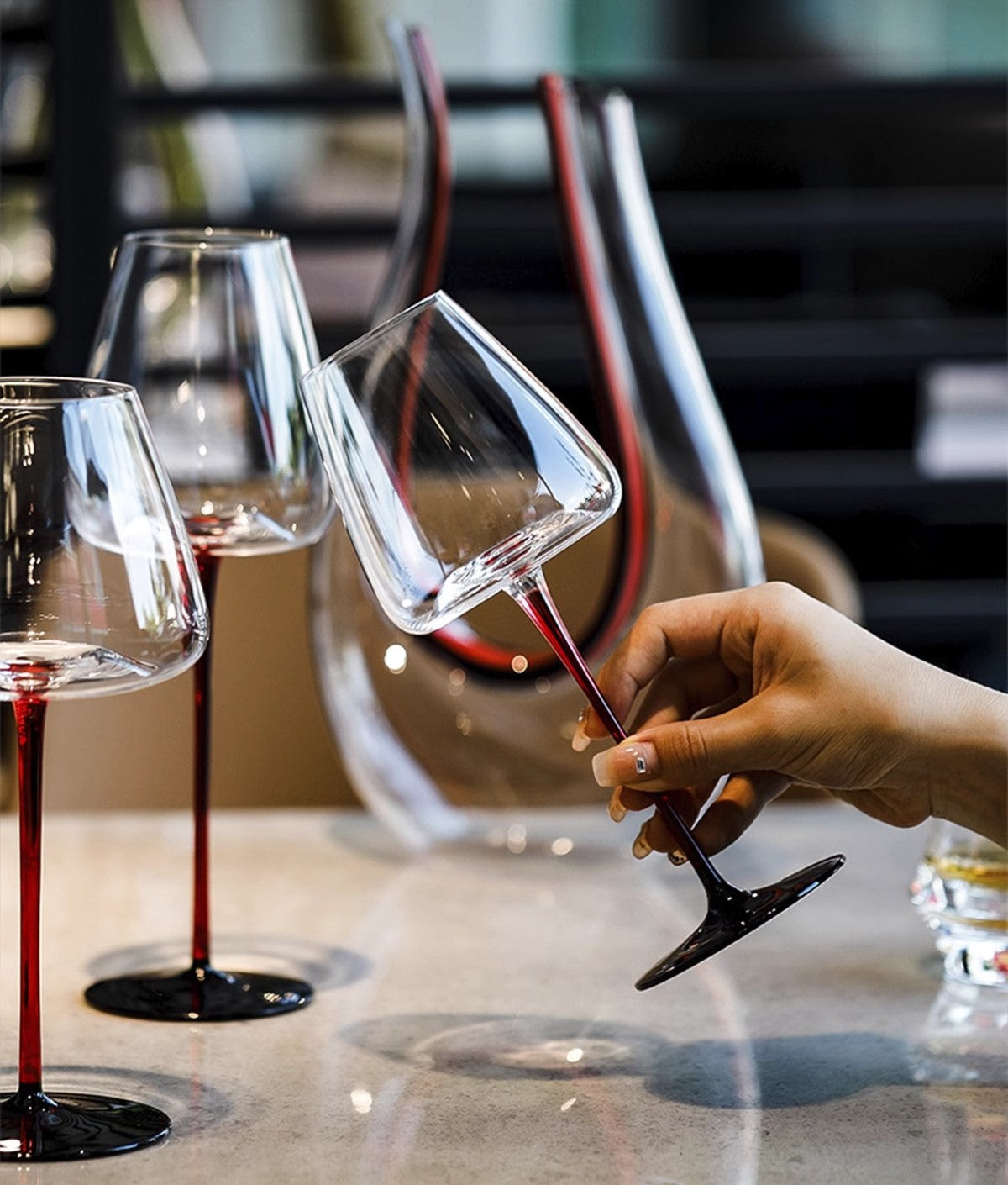 Black Burgundy Wine Glasses