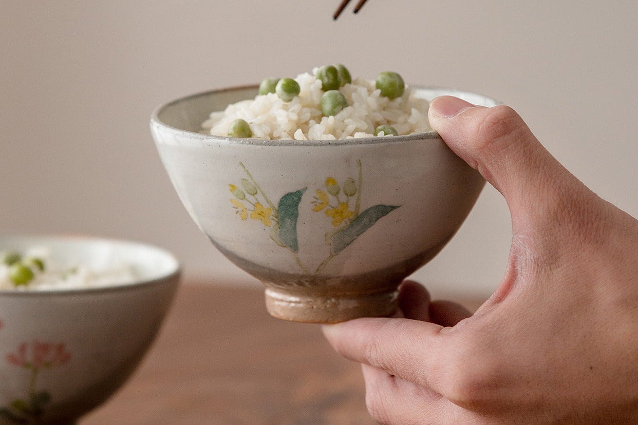 Japanese Handcrafted Mino Ware Rustic Style Bowls Set Of Five