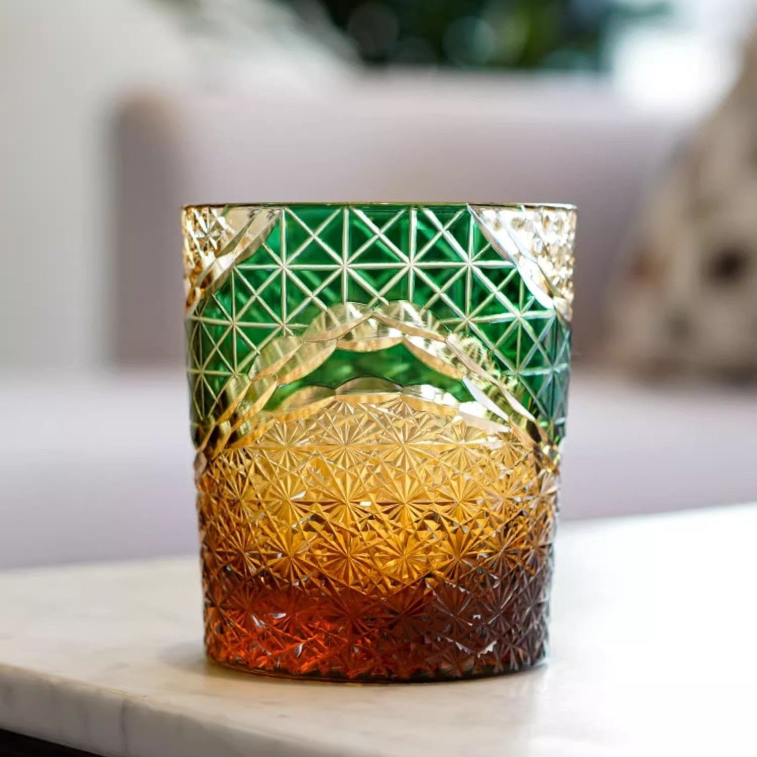 GOGLASSCUP Landscape Japanese Edo Kiriko Glass GoGlassCup