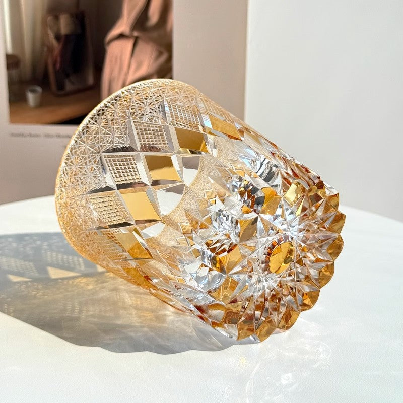 Edo Kiriko Whiskey Glass-Star Shield GoGlassCup