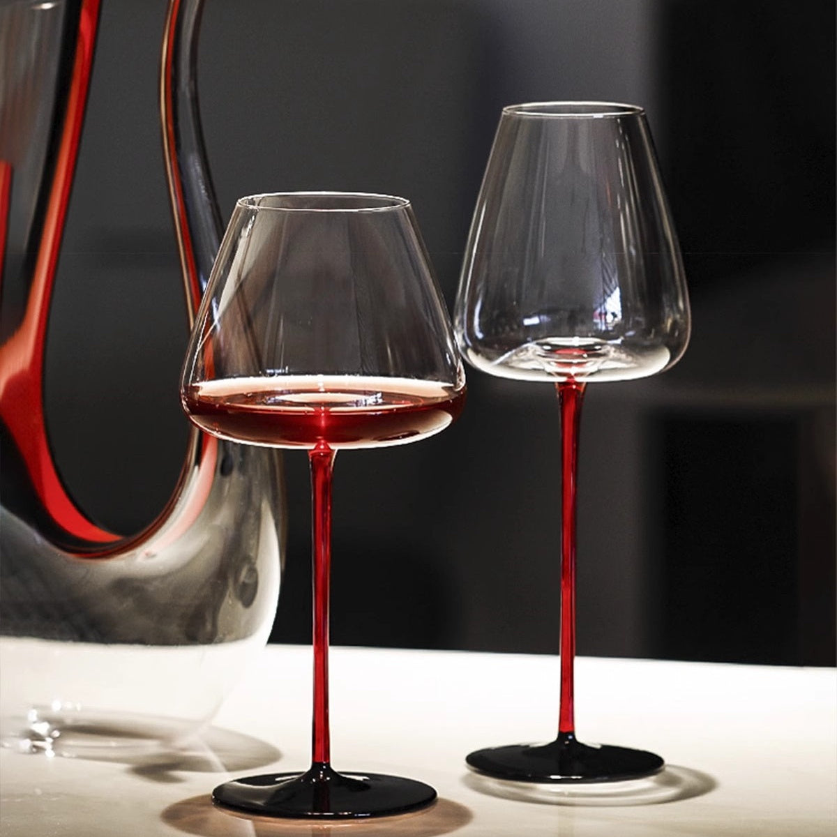 Black Burgundy Wine Glasses