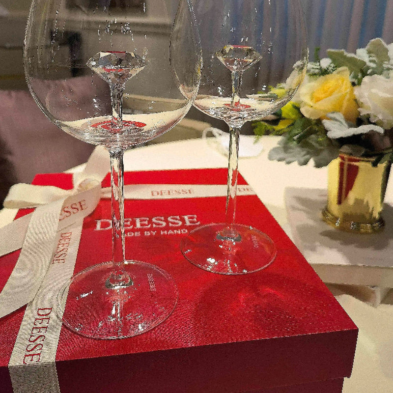 Diamond Champagne Flute Set of 2 Goglasscup