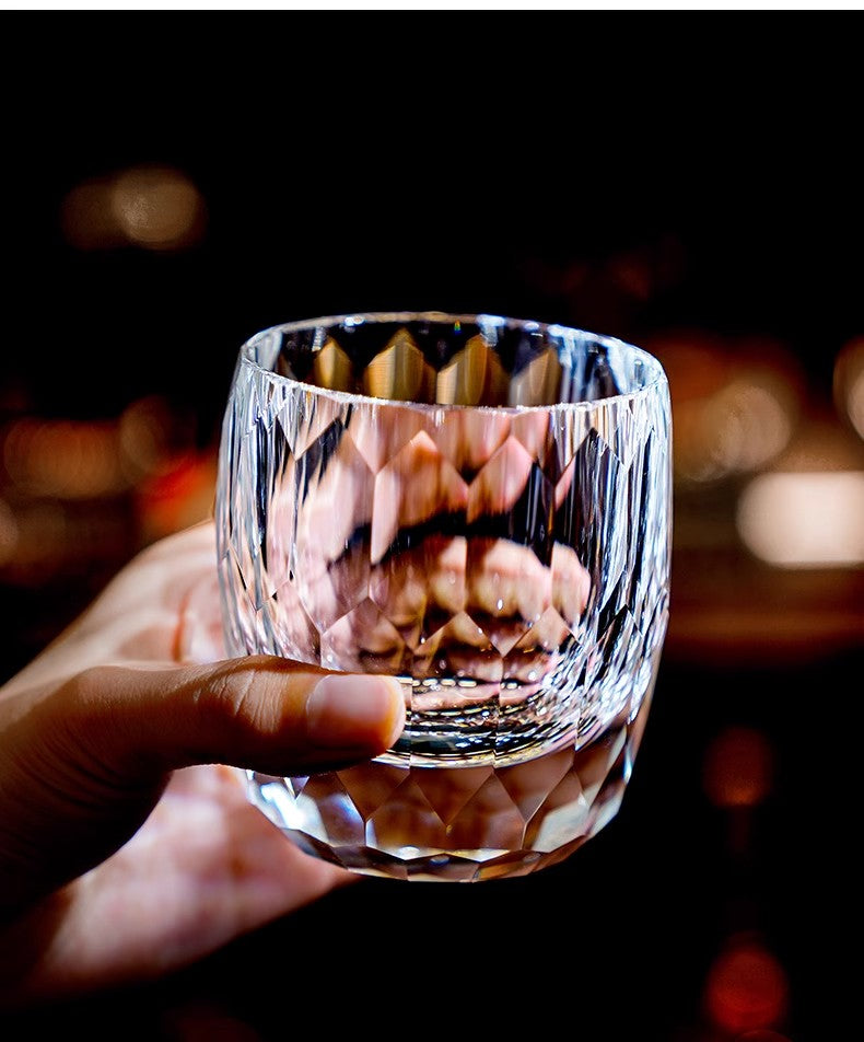 Japanese Edo Kiriko Diamond Faced K9 Crystal Whiskey Glass