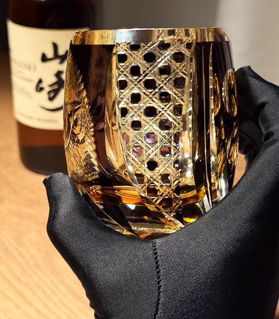 Edo Kiriko Owl Whiskey Glass-Limited Goglasscup
