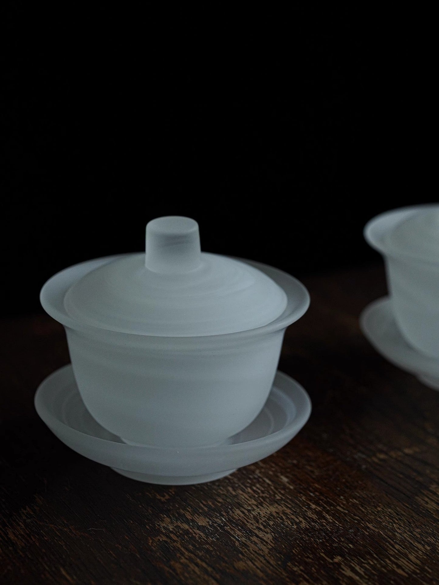 GoGlassCup White Transparent Cloud Cover Matte Frosted Tea Bowl Goglasscup