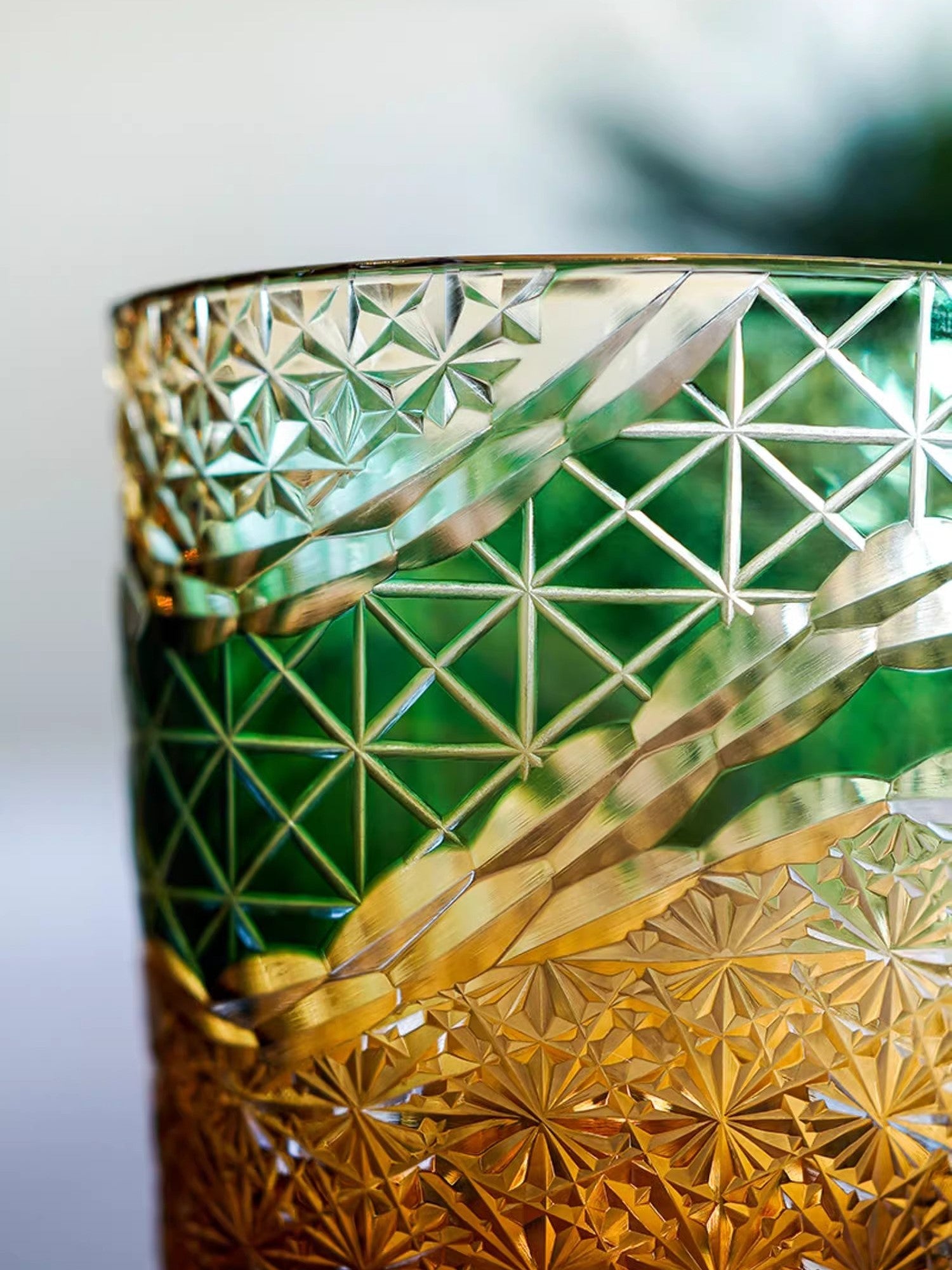 GOGLASSCUP Landscape Japanese Edo Kiriko Glass GoGlassCup