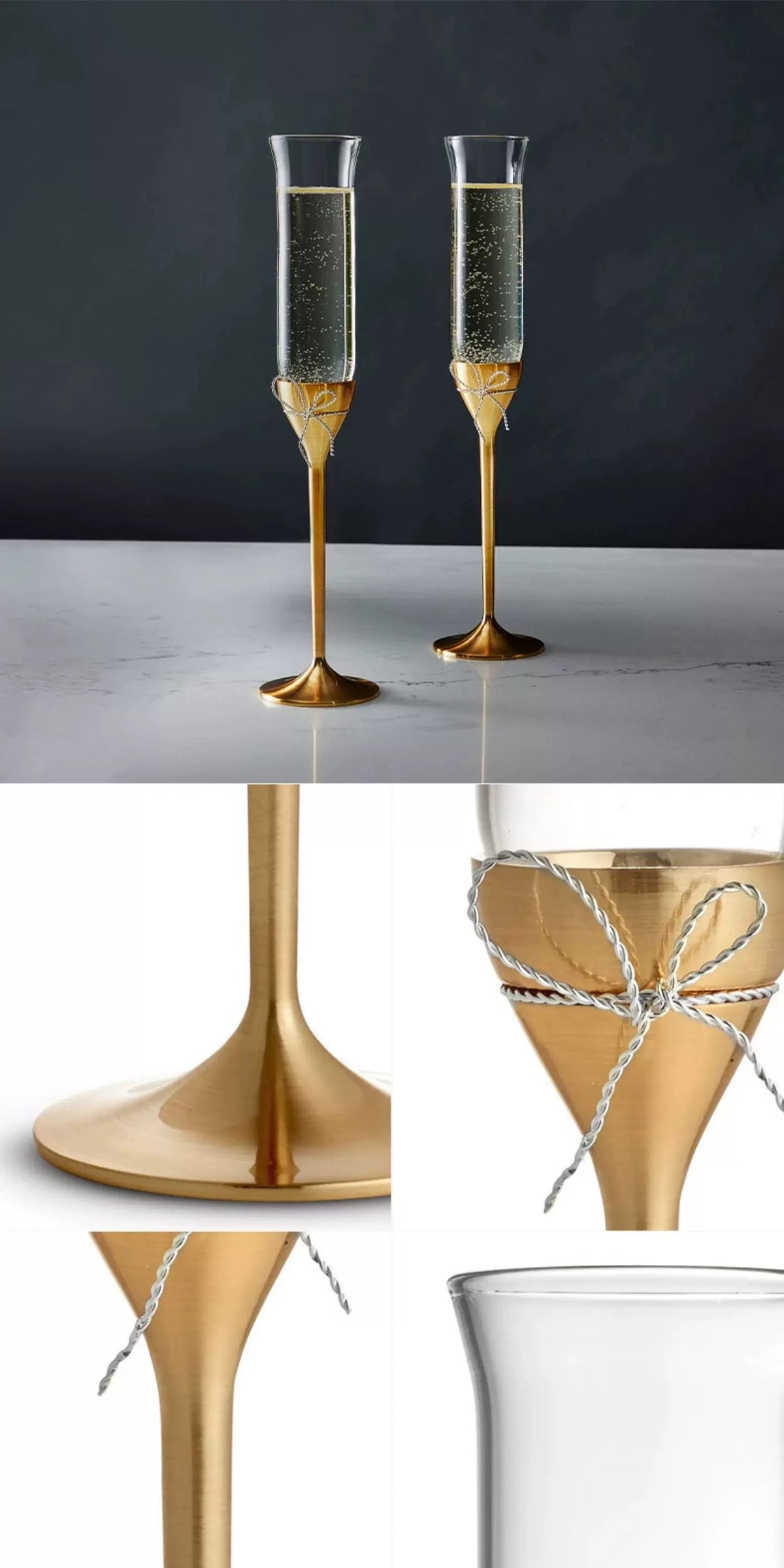 WEDGWOOD Love Knot Champagne Flutes