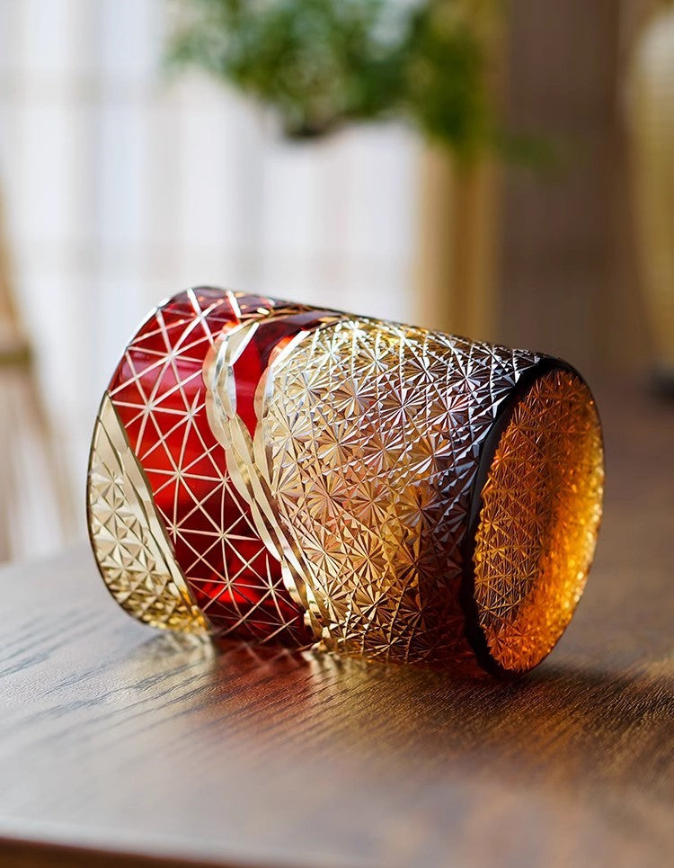 GOGLASSCUP Landscape Japanese Edo Kiriko Glass - Goglasscup