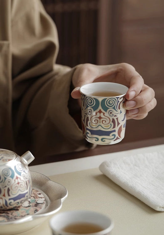 GoGlassCup Dunhuang Gold and Silver Inlay Tea Set GoGlassCup