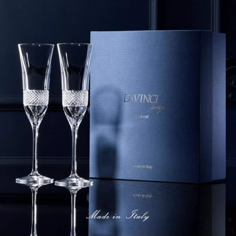 DA VINCI Hand Cut Fiesole Series Champagne Flutes - Goglasscup