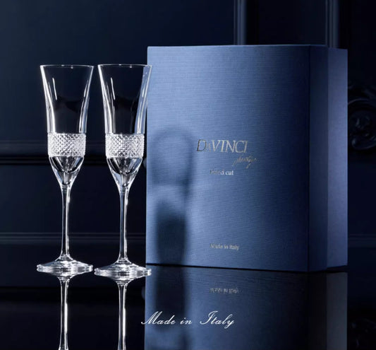 DA VINCI Hand Cut Fiesole Series Champagne Flutes - Goglasscup