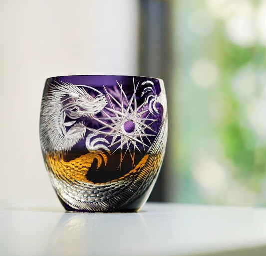 GOGLASSCUP Twilight Purple Dragon Whiskey Glass - Goglasscup