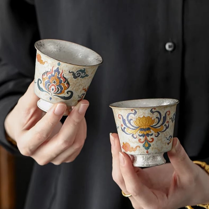 DunHuang Gilded Silver Master Tea Cups