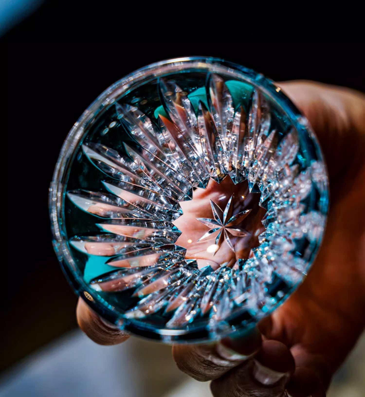 Edo Kiriko Crystal Lotus Sake Glasses