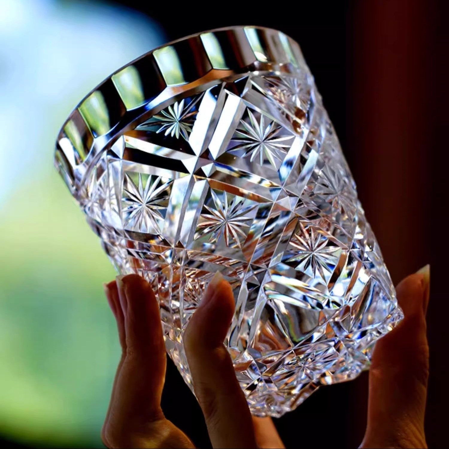 GoGlassCup Blossoming Edo Kiriko K9 Crystal Whiskey Glass - Goglasscup