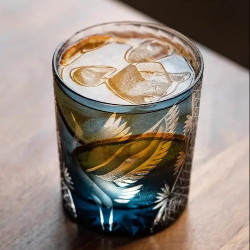 KAGAMI Edo Kiriko Whiskey Glass Crane