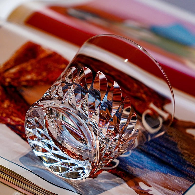 Japanese Thick-Bottomed Crystal Wine Glass | Mount Fuji + Ice Crystal + Angel Wings + Sharp Edge